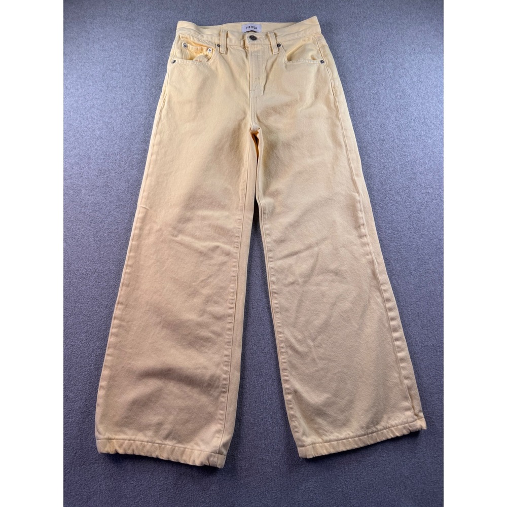 Pistola Wide Leg Jeans Lemonade Yellow High Rise Denim P00016156BO Size 24